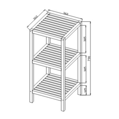 Swiss Aqua Technologies Etagère sur pied Naturel Home 36x79x36 cm, bois  (HOMEREG3)