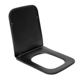 Swiss Aqua Technologies Infinitio Abattant de WC rectangulaire, Avec frein de chute, Noir (SATINFP12BKM)