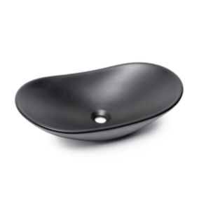 Swiss Aqua Technologies Infinitio Vasque à poser 61,5x36 cm ovale, sans trop-plein, Noir mat (SATINF61536BKM)