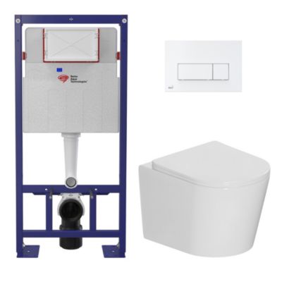 Swiss Aqua Technologies Pack WC bâti-support autoportant SAT + WC suspendu sans bride Ceramia + abattant SoftClose