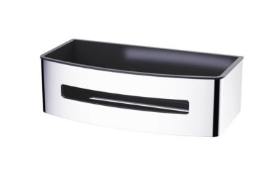 Swiss Aqua Technologies Panier de douche 22 cm en acier inoxydable, Chrome et Noir (SATDPOLCHC)