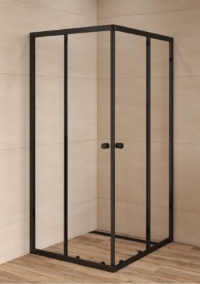 Swiss Aqua Technologies SAT PROJECT Douche 80x80cm coulissante avec profilé noir mat (SATPROMUQ80CT)