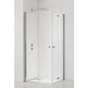 Swiss Aqua Technologies SAT SK  Porte de douche acces en angle pliantes 90x90cm  anticalcaire avec profilés chrome brillant