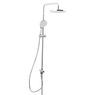 Swiss Aqua Technologies Set de douche, douchette 3 jets, barre avec curseur, tête de douche XXL 254 mm intégrée, Chrome SATPIPET