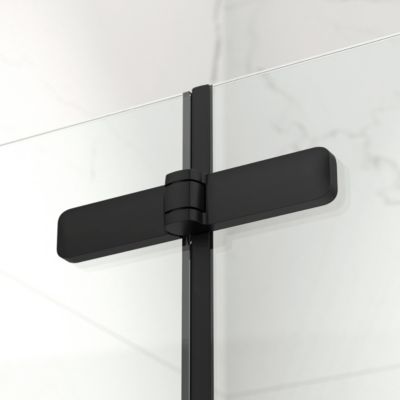 Swiss Aqua Technologies SK Porte de douche 80x196cm pliante anticalcaire avec profilé noir mat (SATSK80NIKAC)
