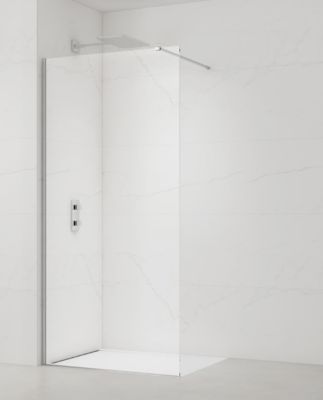 Swiss Aqua Technologies Walk-in 90x200cm Paroi Crystal Glass 8mm anticalcaire+bras & profilés chrome brillant (SATBWI90PR)