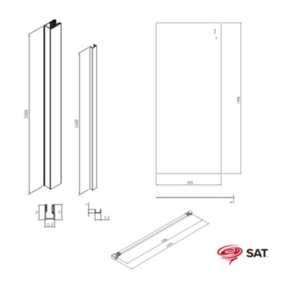 Swiss Aqua Technologies Walk-in 90x200cm Paroi Crystal Glass 8mm anticalcaire+bras & profilés chrome brillant (SATBWI90PR)