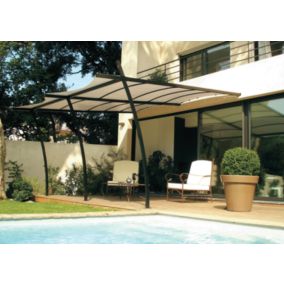 Sydney - Pergola adossée 3x4m avec toile d'ombrage 260gr/m²