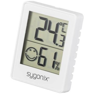 Sygonix SY-5267052 Thermo-hygromètre blanc compact, affichage numérique et indicateur de confort
