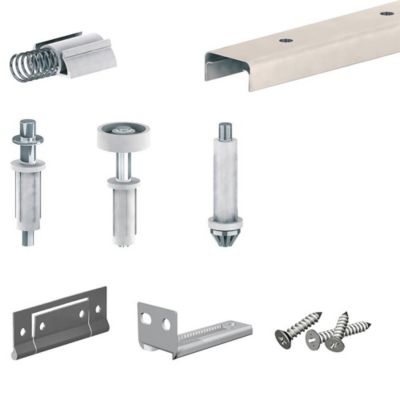 Système coulissant pliant SLID'UP 200 pour porte de placard 2 panneaux - rail 756 mm - 14 kg