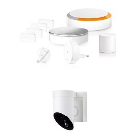 Système d'alarme Somfy Home alarme max + Caméra extérieure Somfy avec sirène intégrée