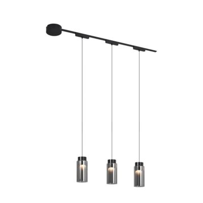 Système d'éclairage sur rail moderne avec 3 suspensions noires monophasées - Magnetic Vance