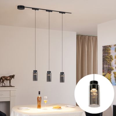 Système d'éclairage sur rail moderne avec 3 suspensions noires monophasées - Magnetic Vance