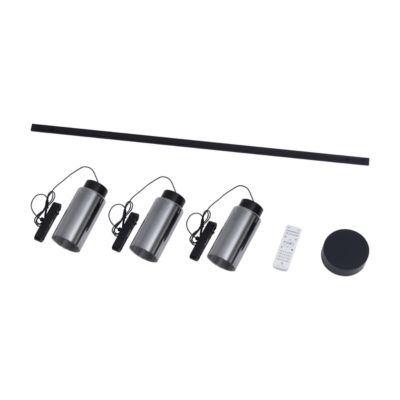 Système d'éclairage sur rail moderne avec 3 suspensions noires monophasées - Magnetic Vance