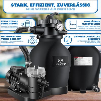 Système de Filtration Piscine-Filtre Sable 700g Billes Filtrantes 25kg-Débit de 10m3/h