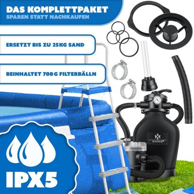 Système de Filtration Piscine-Filtre Sable 700g Billes Filtrantes 25kg-Débit de 10m3/h
