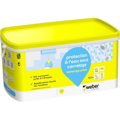Système de protection à l'eau sous carrelage WEBERSYS PROTECT - Kit 6m²