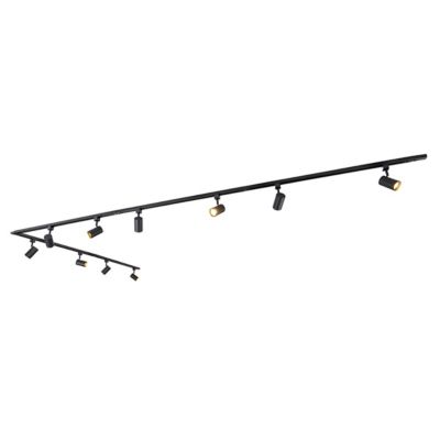 Système de rails d'éclairage moderne avec 10 spots noirs 1 phase - Iconic Jeana