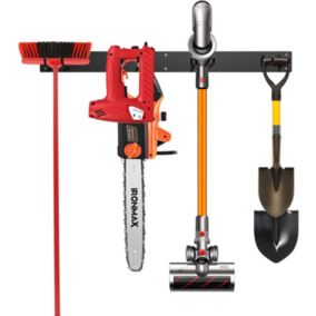 Système de Rangement Outil pour Garage, Porte Outils Mural pour avec 4 Crochets Doubles en Métal