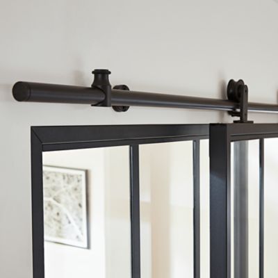 Système coulissant noir Indus pour porte