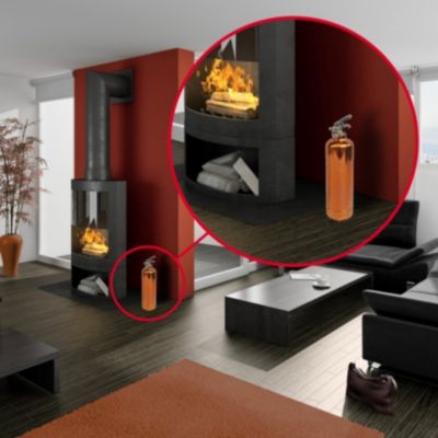 Système d’extinction d'incendie ABC 1 kg Lifebox avec manomètre cuivre