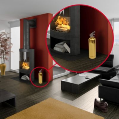 Système d’extinction d'incendie ABC 1 kg Lifebox avec manomètre or