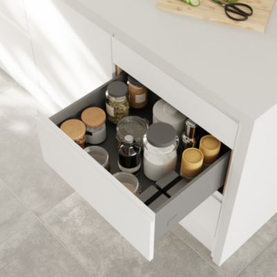 Buffet 2 portes et 3 tiroirs Shelby en bois avec système d'ouverture