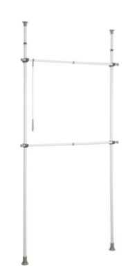 Système de penderie extensible Hercules Basic Wenko H. 165 à 300 cm x L. 75 à 120 cm blanc