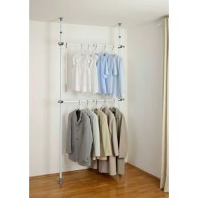 Porte-vêtements Armoire Garde-Robe Extractible Coulissant pour Cintre  Support Portemanteau for pour 12 Cintres Longueur