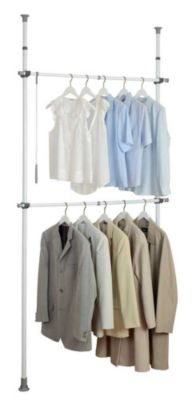 Système de penderie extensible Hercules Basic Wenko H. 165 à 300 cm x L. 75 à 120 cm blanc