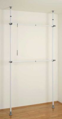 Système de penderie extensible Hercules Basic Wenko H. 165 à 300 cm x L. 75 à 120 cm blanc