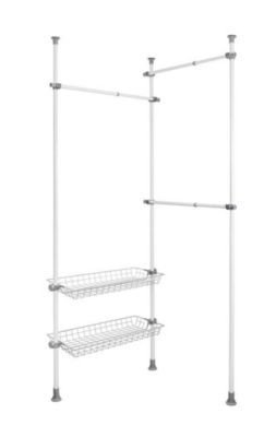 Système de penderie extensible Hercules Duo Wenko H. 165 à 300 cm x L. 164 à 216 cm blanc