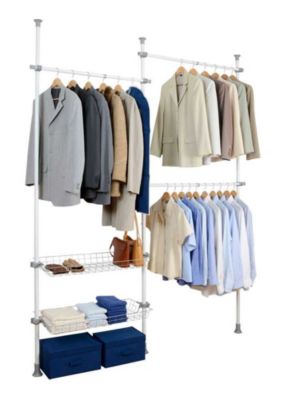 Système de penderie extensible Hercules Duo Wenko H. 165 à 300 cm x L. 164 à 216 cm blanc