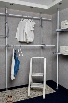 Système de penderie extensible Hercules Flex Wenko H. 165 à 300 cm x L. 116 à 190 cm blanc