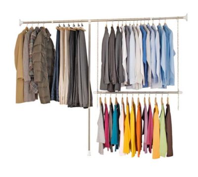 Système de penderie extensible Wenko H. 160 à 202 cm x L. 150 à 245 cm argent
