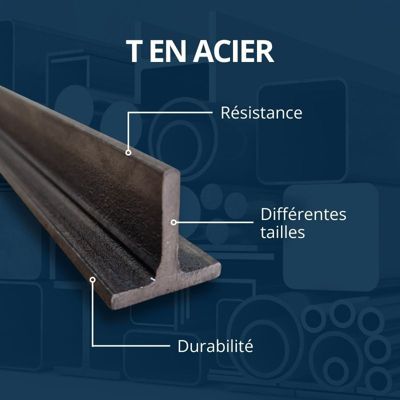 Té acier 40x40 ep 5 mm, Longueur : 1 metre - Comment Fer