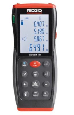 Télémètre laser micro LM-400 Ridgid 36813, écran rétroéclairé 4 lignes et Bluetooth.