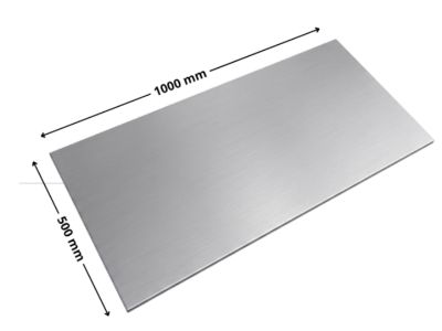 Tôle acier galvanisé sendzimir 1000 x 500 mm épaisseur 2mm