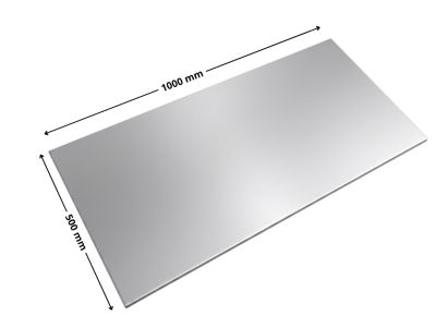 Tôle aluminium anodisé naturel 1000 x 500 mm épaisseur 1,5mm