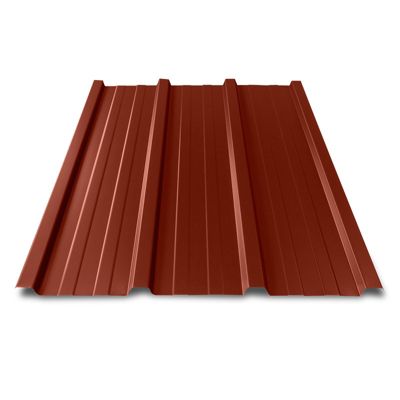 Tôle bac acier 0.50 mm prélaquée multiusage ELDA Rouge Tuile RAL 8012 1250 x 840 mm 1.00 m²