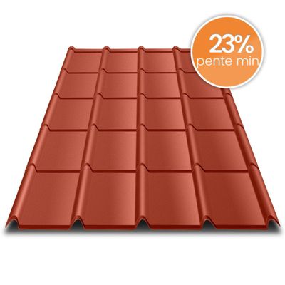 Tôle imitation tuile emboîtable BACACIER Tuile R Area Brun mat 1178 x 912 mm 1.00 m²