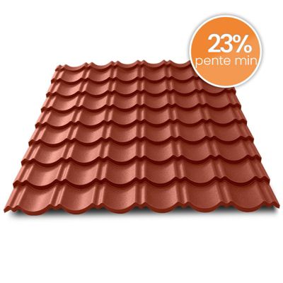 Tôle imitation tuile emboîtable BACACIER Tuile R Originale Brun mat 1180 x 934 mm 1.00 m²