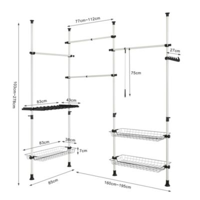 Télescopique Garde-Robe Système Herkule largeur et hauteur variables ...
