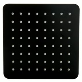 Tête de douche carrée, extra-plate en acier inoxydable DPG2023, 20x20cm, noir