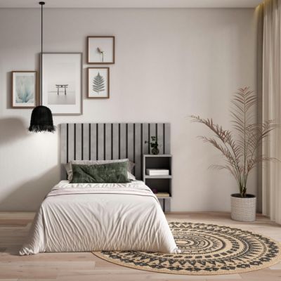 Tête de lit 133x107x3cm Lit de 80-90-110cm couleur gris ciment
