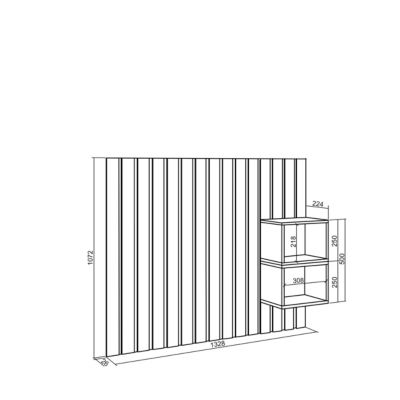 Tête de lit 133x107x3cm Lit de 80-90-110cm couleur gris ciment