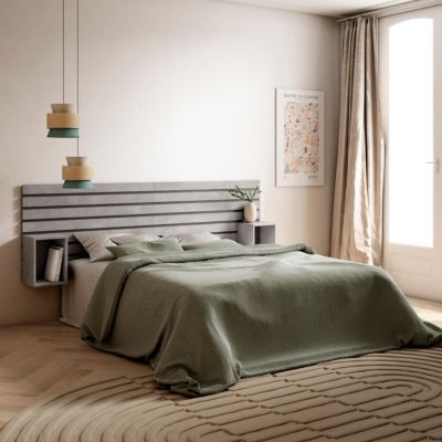 Tête de lit 214x70x3cm Lit 120-135-140-150-160cm couleur gris ciment