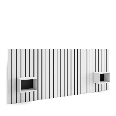 Tête de lit 258x107x3cm Lit de 150-160-180cm couleur blanc