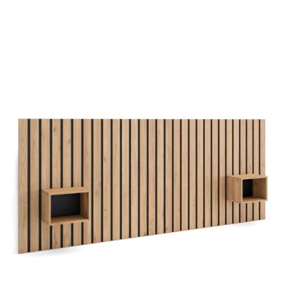 Tête de lit 258x107x3cm Lit de 150-160-180cm couleur chêne