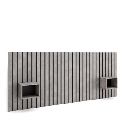 Tête de lit 258x107x3cm Lit de 150-160-180cm couleur gris ciment